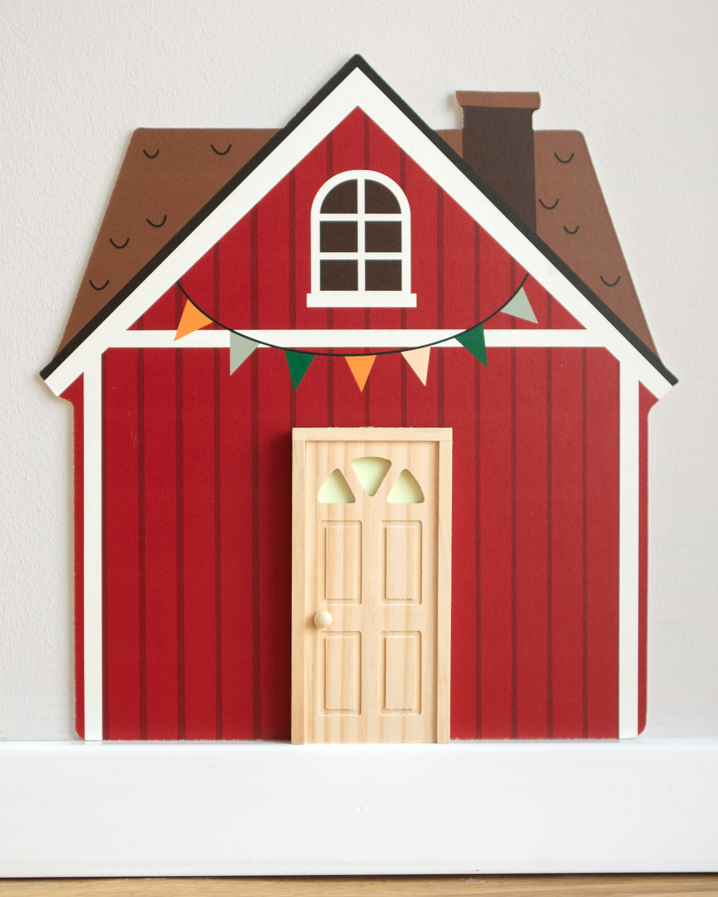 Holzhaus, Weihnachtsdeko, Tür, rotes Haus, Holzspielzeug