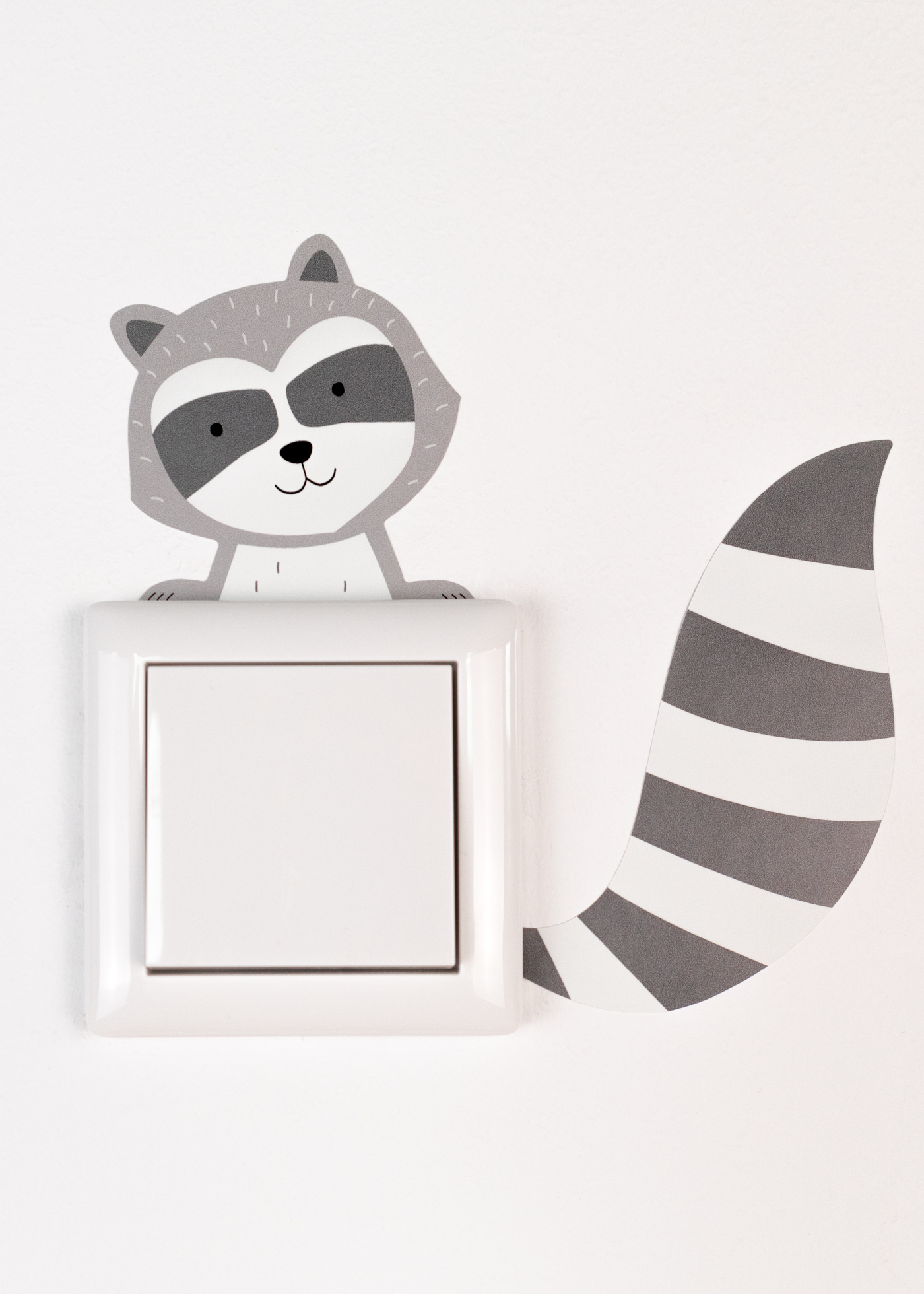 Lichtschalter Sticker mit Tiermotiv Waschbär Lichtschalter Sticker mit Tiermotiv Waschbär