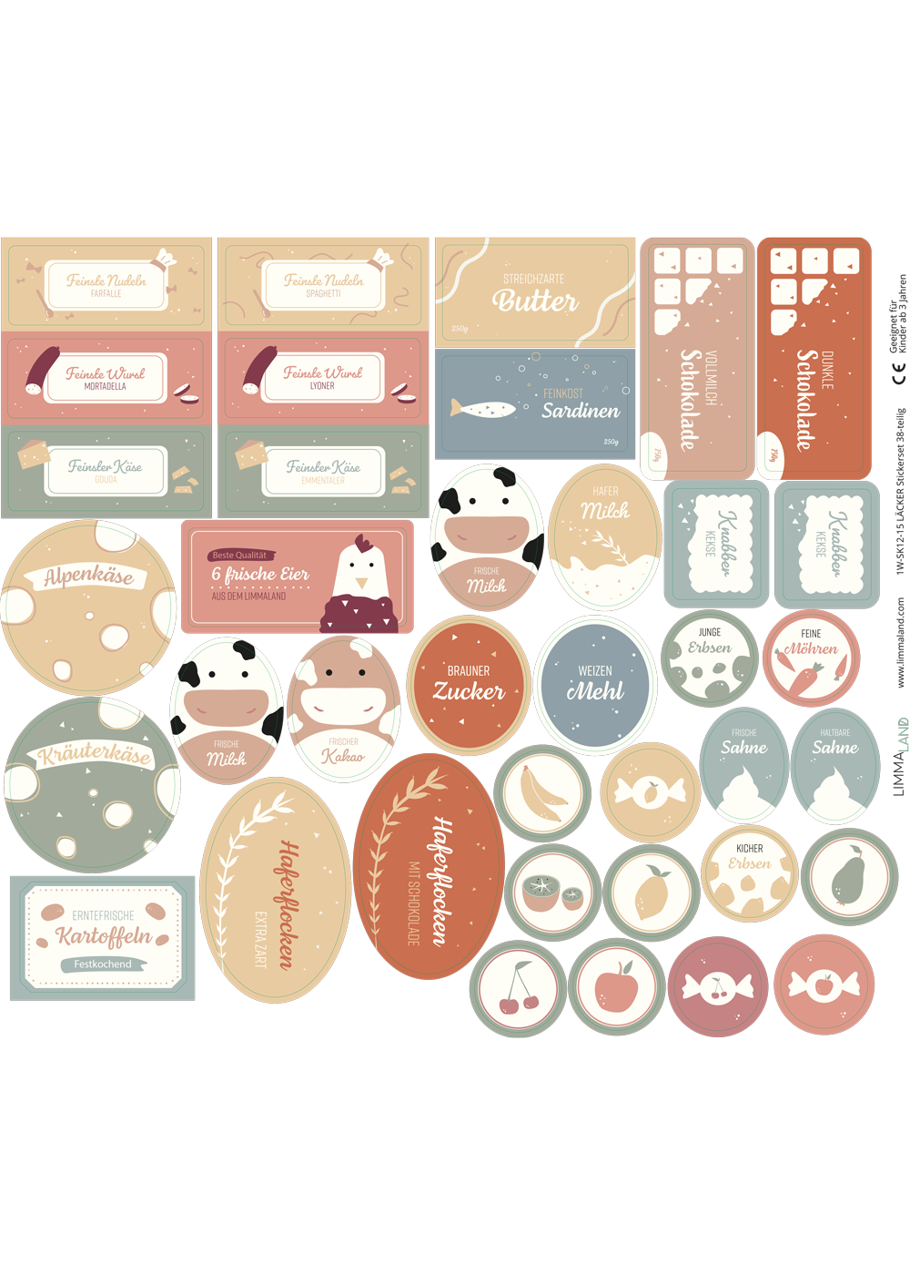 stickerset kinderkueche kaufladen zubehoer laecker bunt 9