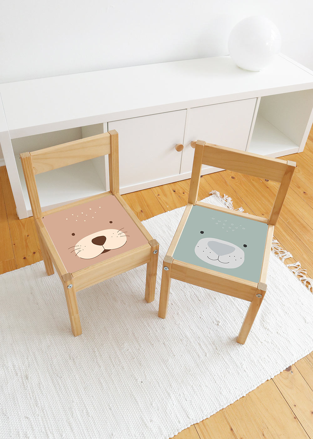klebefolie ikea laett kinderstuhl tierig otter 2