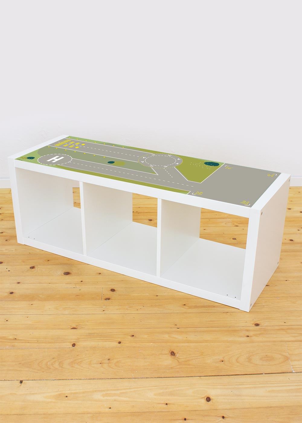 Ikea Kallax Regal Landebahn 3fach Komplettansicht 