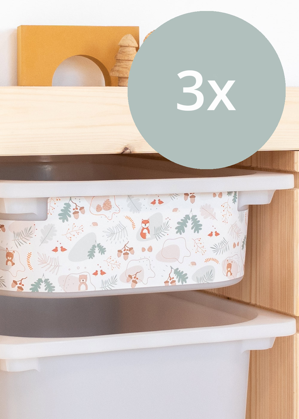 stickerset ikea trofast box klein tierig wald 3er set 5