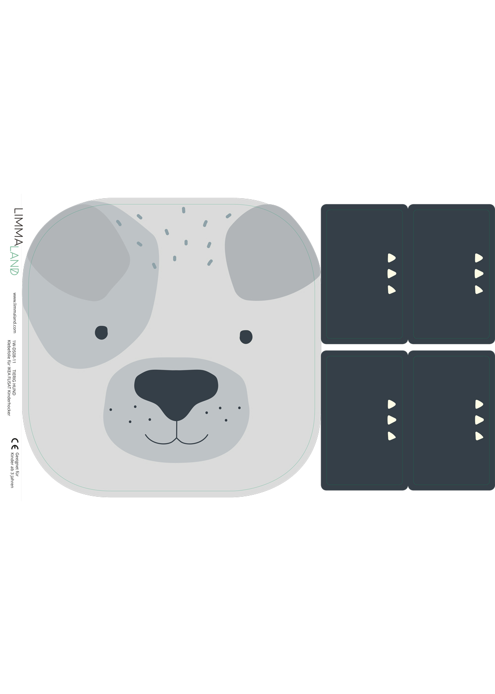 klebefolie ikea flisat kinderhocker tierig hund 99