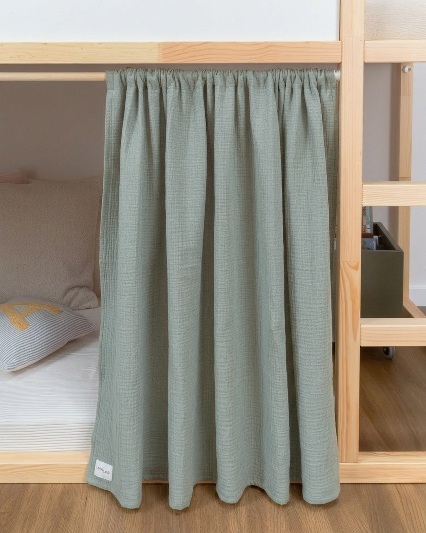 Vorhang Musselin für IKEA KURA Bett 