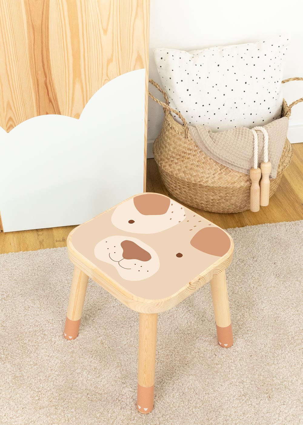 klebefolie ikea flisat kinderhocker tierig hund braun 0