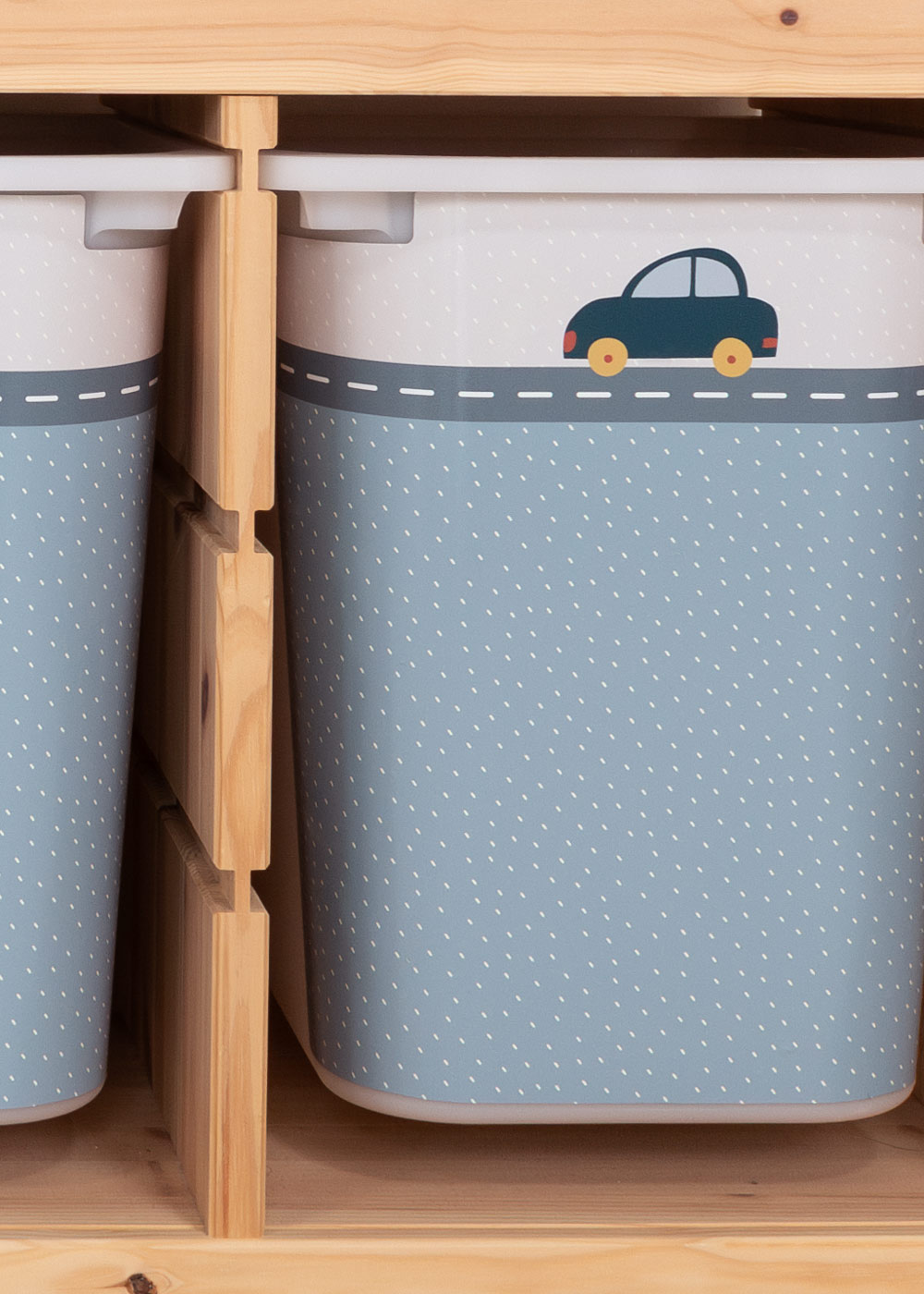 Klebefolien mit Automotiv für Ikea Trofast Boxen Trofast Ikea Aufbewahrungsboxen mit Limmaland Klebefolie mit Automotiven verschönern