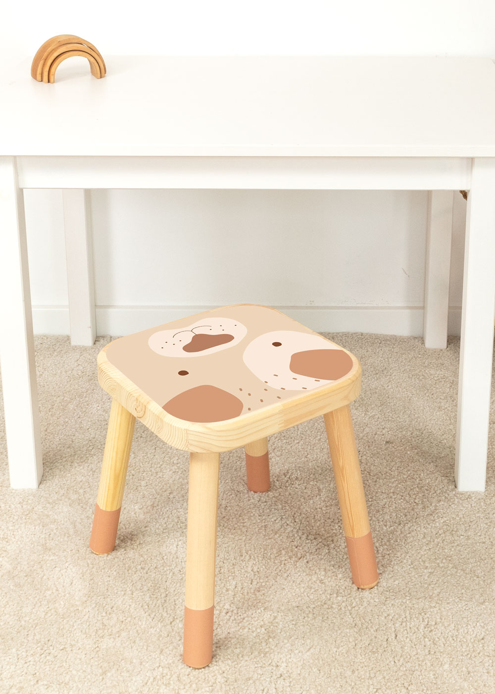 klebefolie ikea flisat kinderhocker tierig hund braun 1