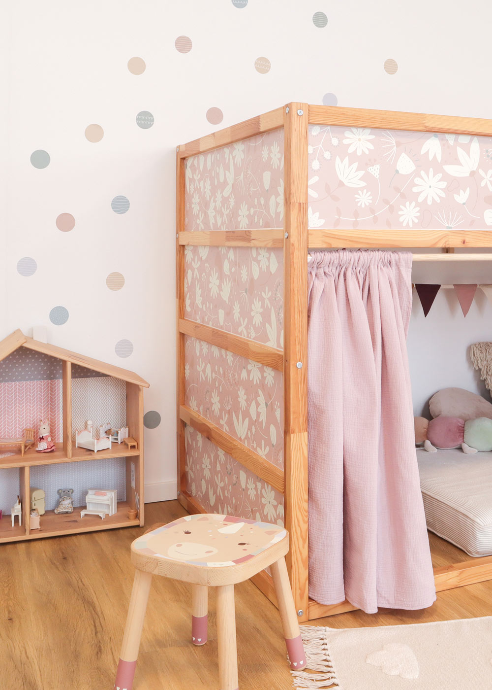 klebefolie ikea kura hochbett blumig blush 5er set 6