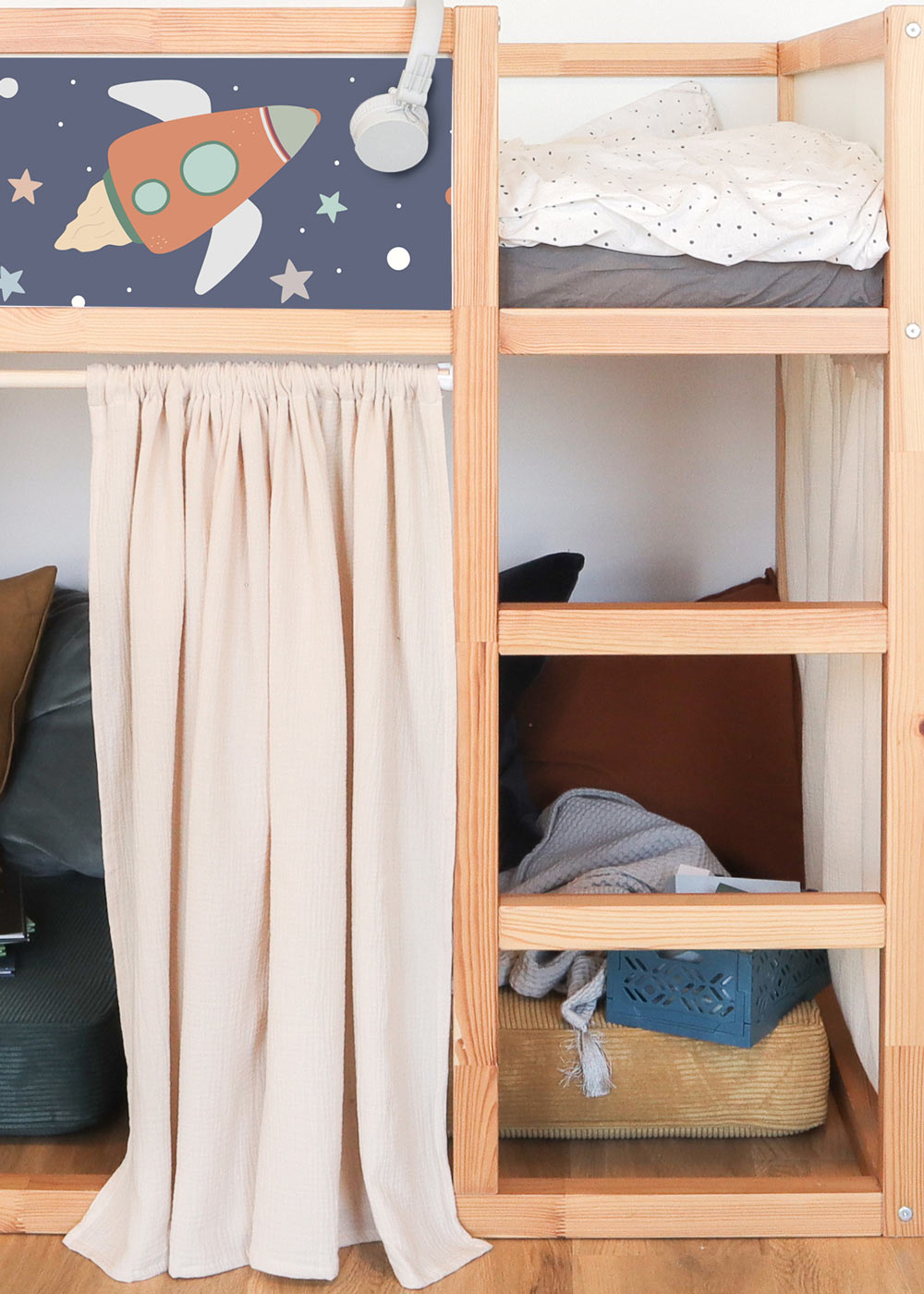 klebefolie ikea kura hochbett planeten 5er set 4