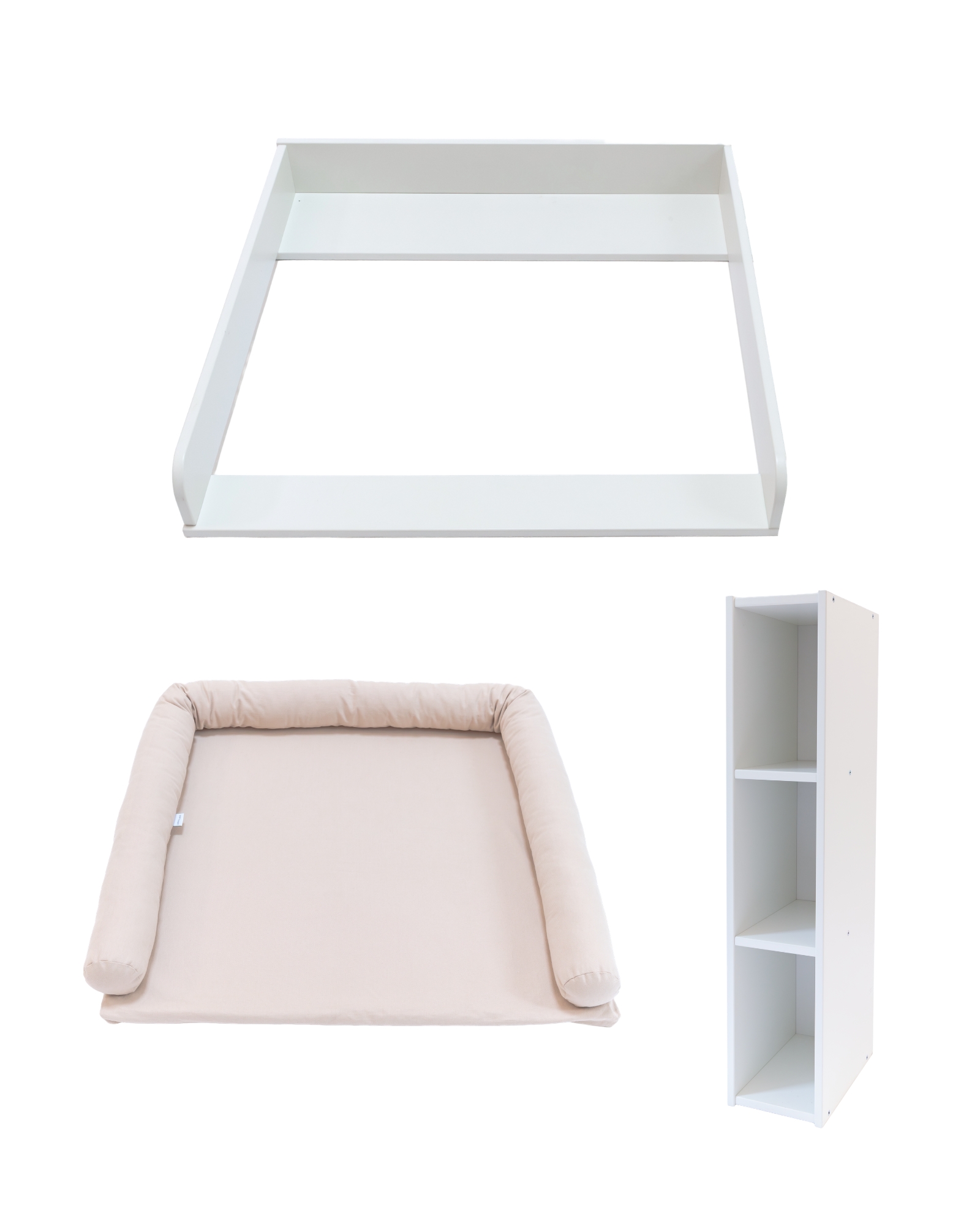 weiß, regal, bettauflage, hochschrank, møbelset