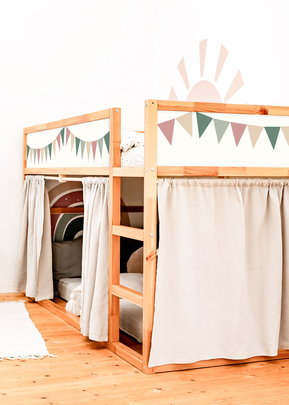 gardine ikea kura bett lille hule wollweiss zwei 3
