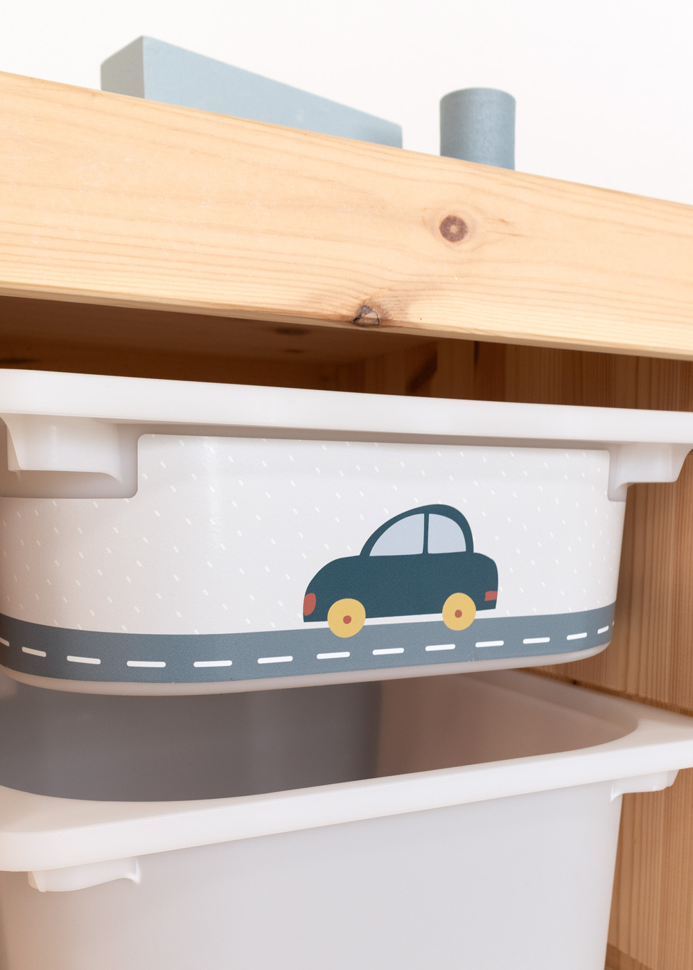 Klebefolie für IKEA TROFAST Regal Auto Blau Ikea Hack IKEA TROFAST Boxen Sticker selbstklebend