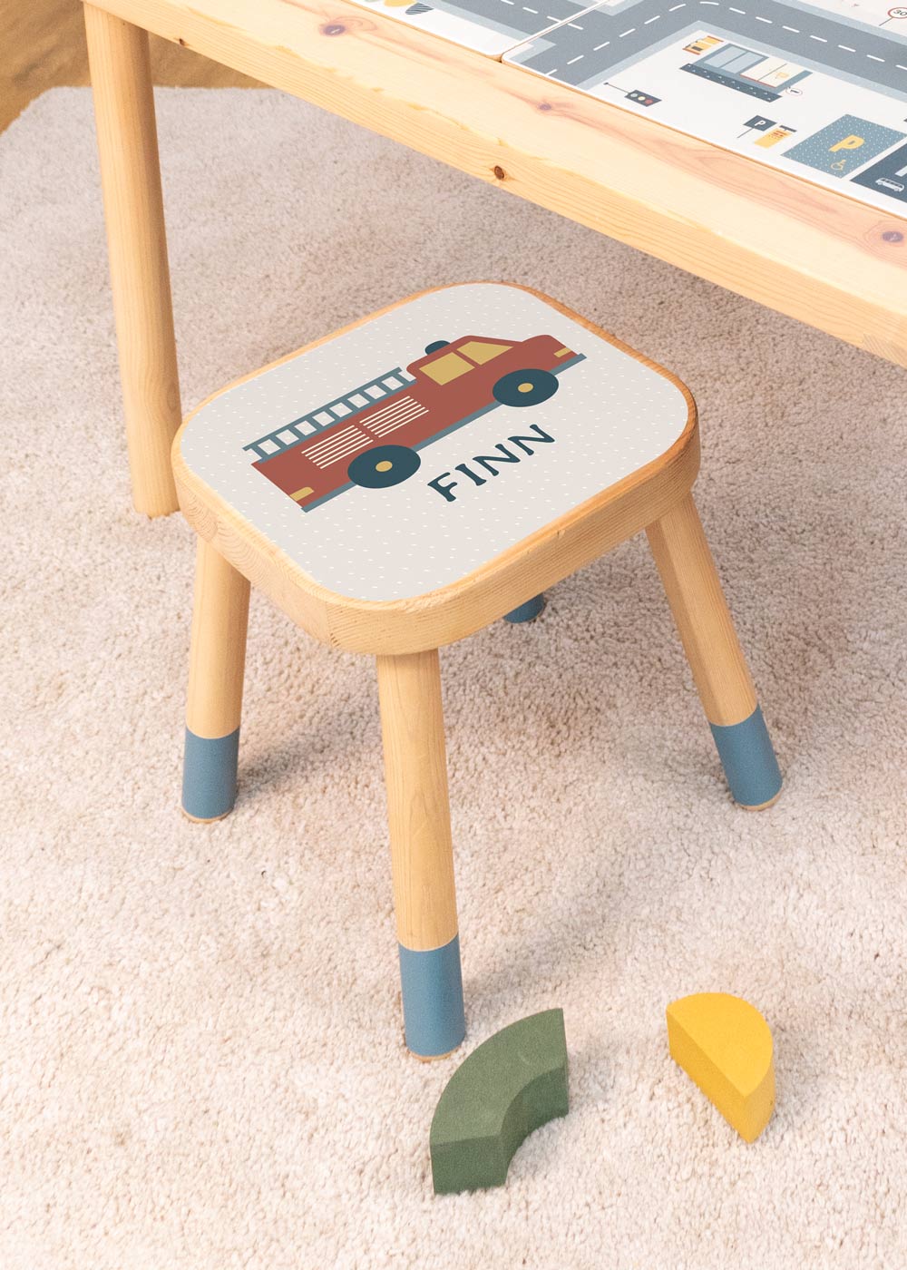 Feuerwehr Klebefolie für Ikea Flisat Kinderhocker personalisierbar Feuerwehr Klebefolie für Ikea Flisat Kinderhocker personalisierbar
