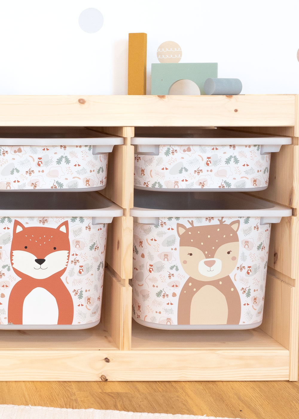 stickerset ikea trofast box mittel tierig wald 3er set 5