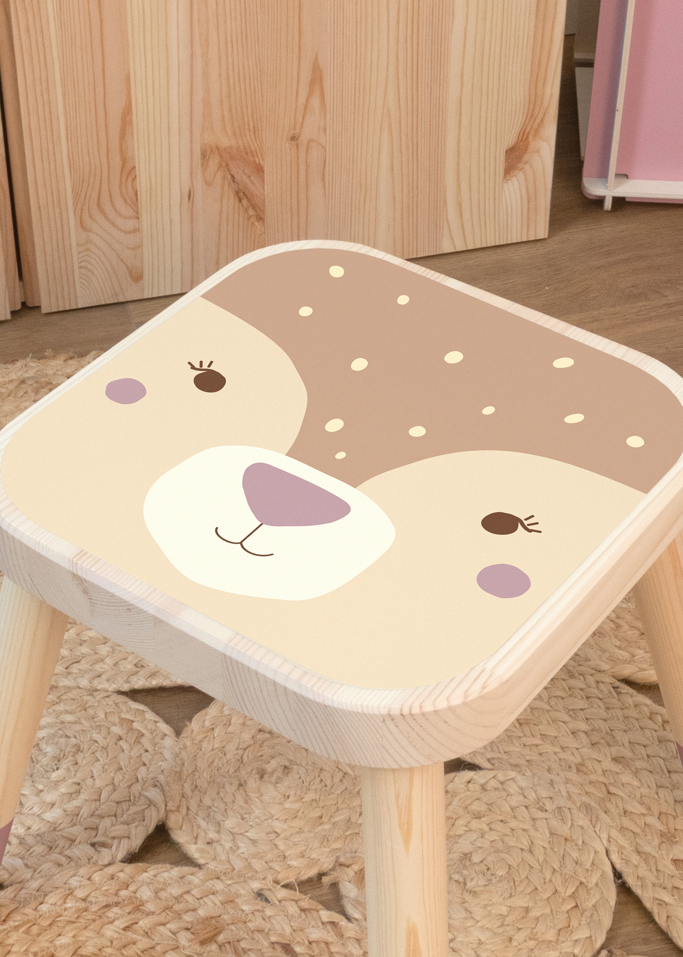 klebefolie ikea flisat kinderhocker tierig reh 02
