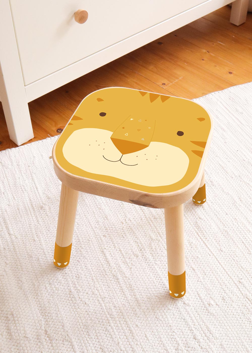 klebefolie ikea flisat kinderhocker tierig tiger 1
