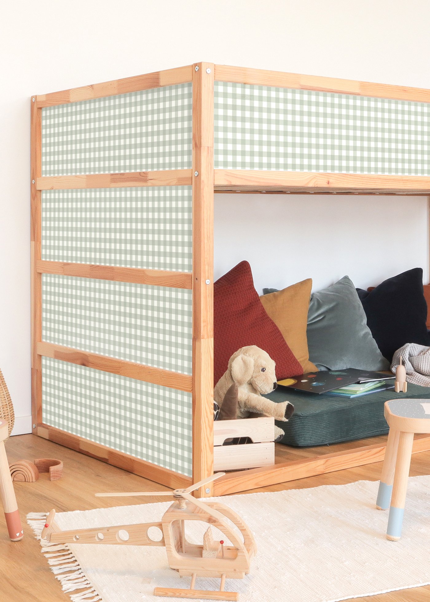 klebefolie ikea kura hochbett vichy karo eukalyptus 5er set 0 klebefolie ikea kura hochbett vichy karo eukalyptus 5er set 0