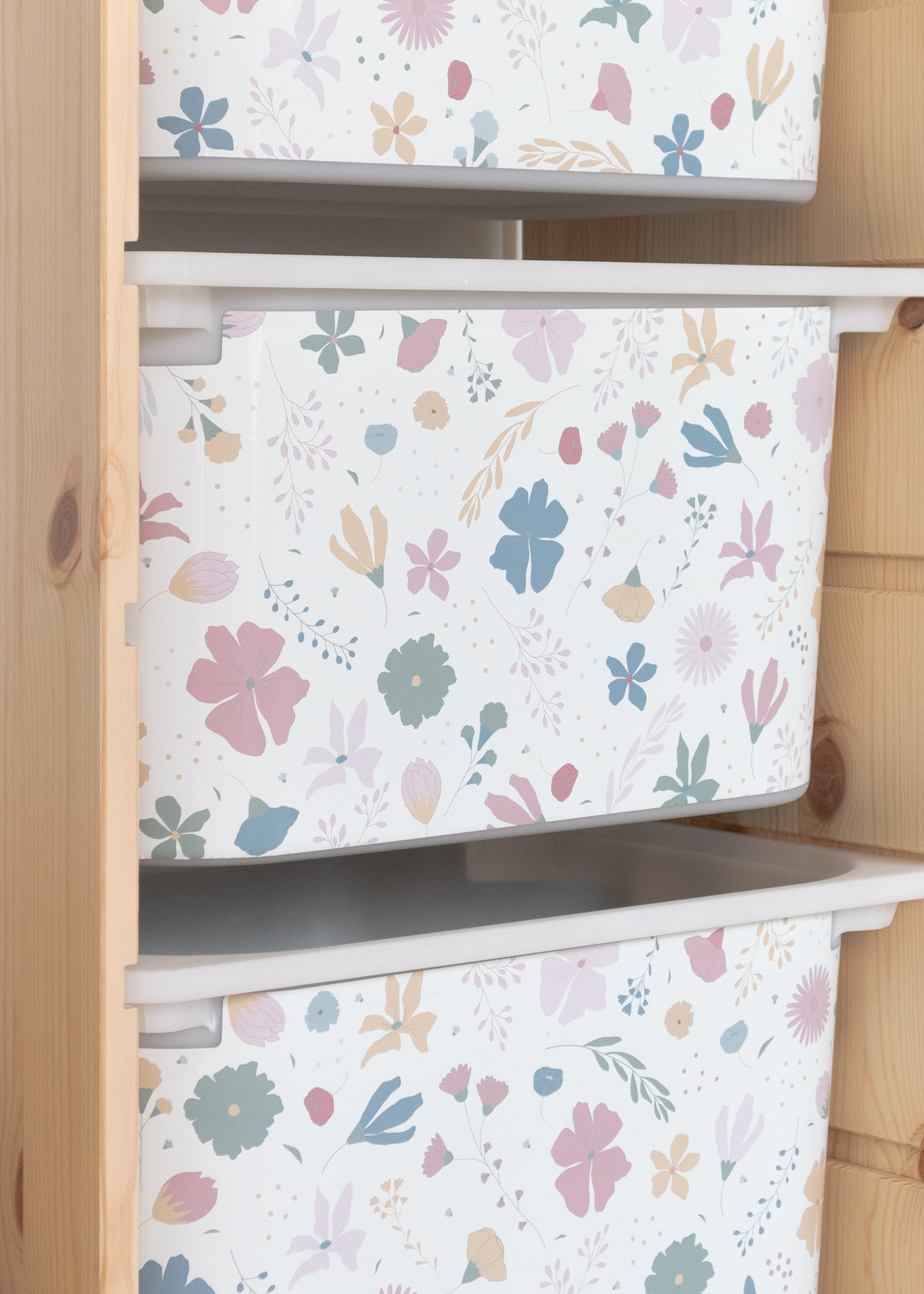 stickerset ikea trofast box mittel laengsseite blumig rosa blau 3er set 1 stickerset ikea trofast box mittel laengsseite blumig rosa blau 3er set