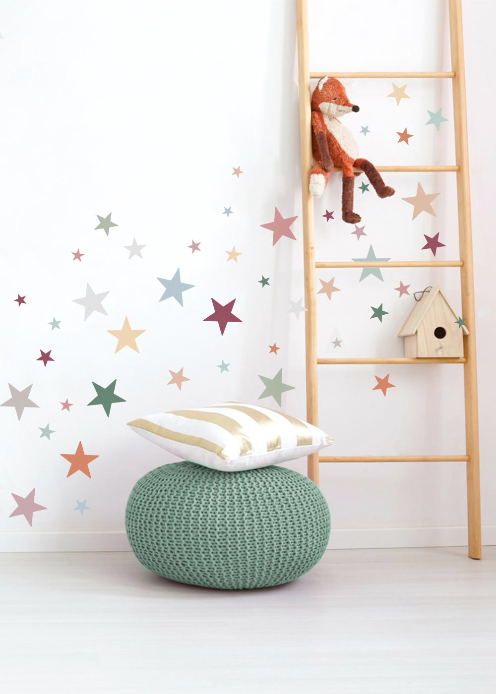 stickerset wand moebel sterne bunt 0