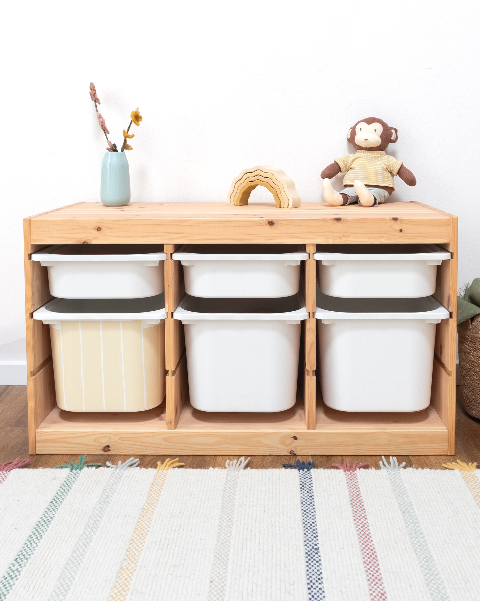 klebefolie ikea trofast box mittel kopfseite linie buttergelb 1