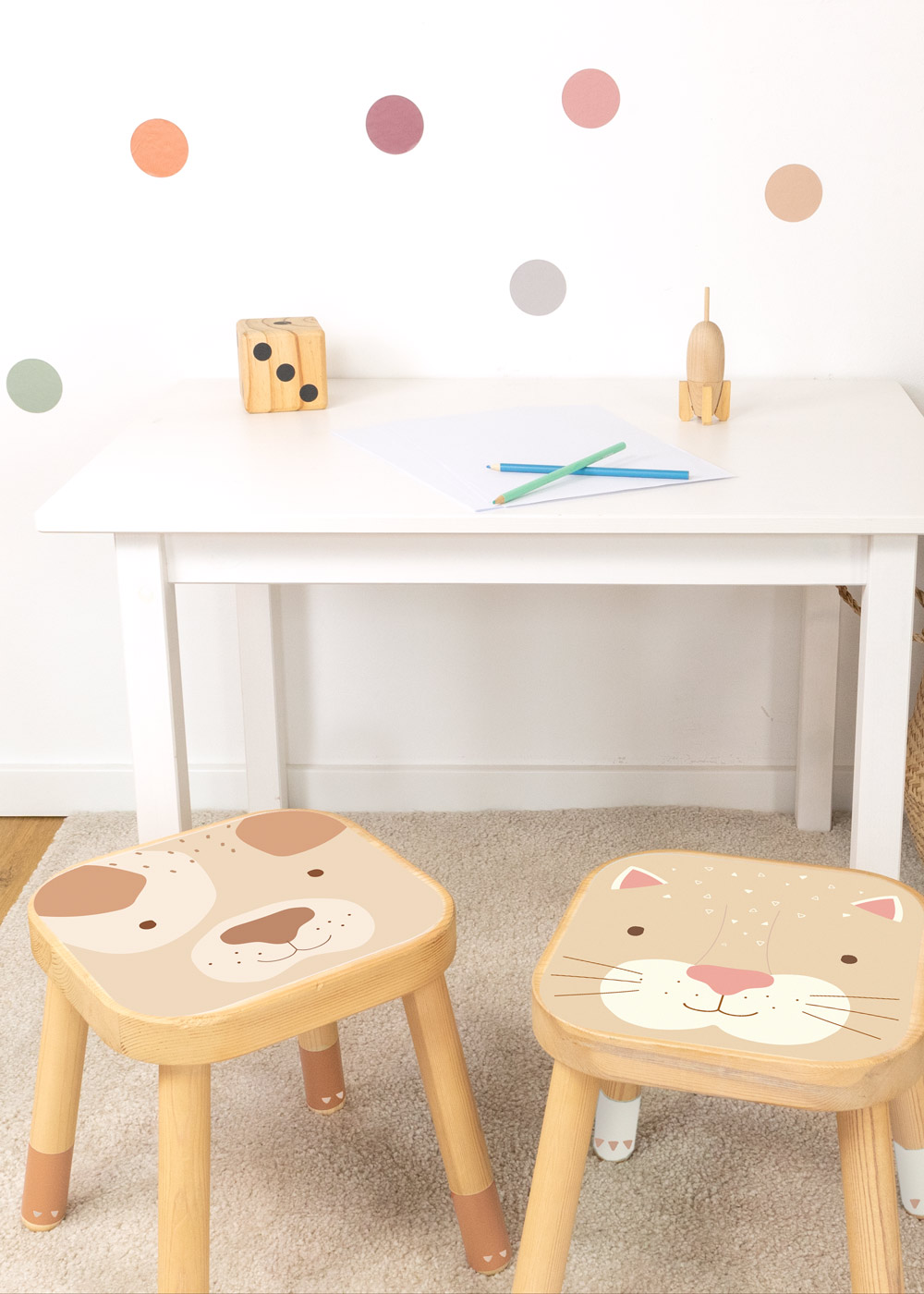 klebefolie ikea flisat kinderhocker tierig hund braun 4