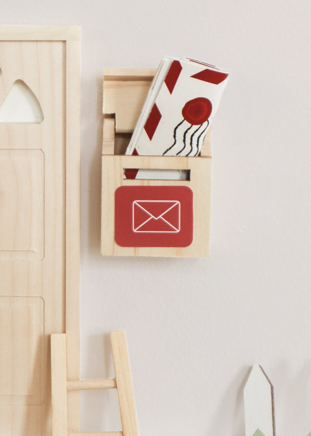 Kartenbox, Mailingsendung, Postfach, Holz, Mailbox-Set