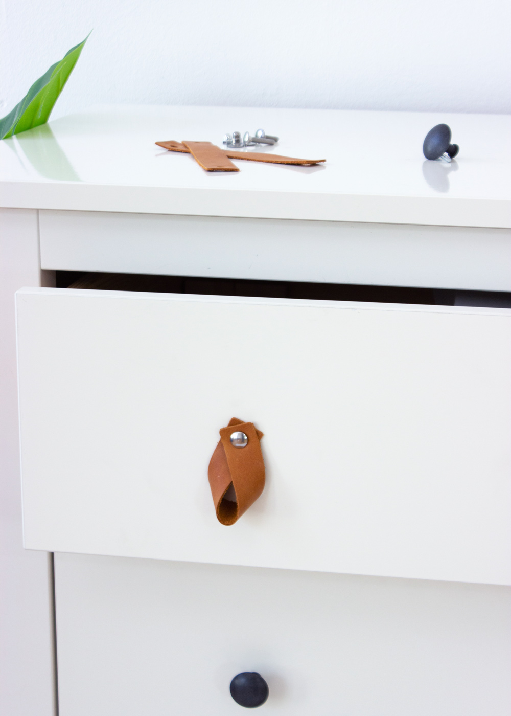 Ledergriffe Ikea Möbel Läderig Teilansicht Kommode Austausch