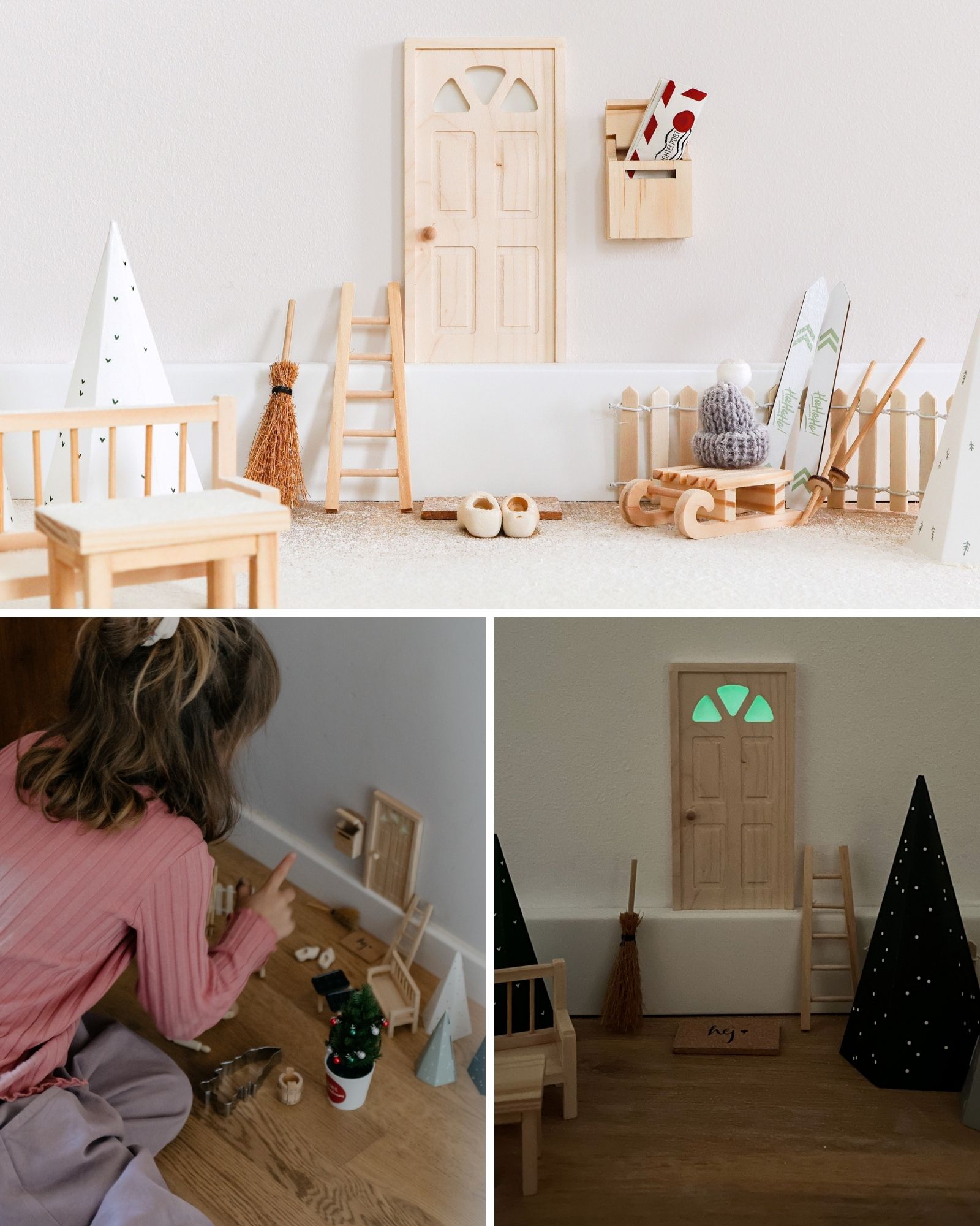holzspielzeug, miniaturzimmer, holzschrank, winterschmuck, kinderspielzeug
