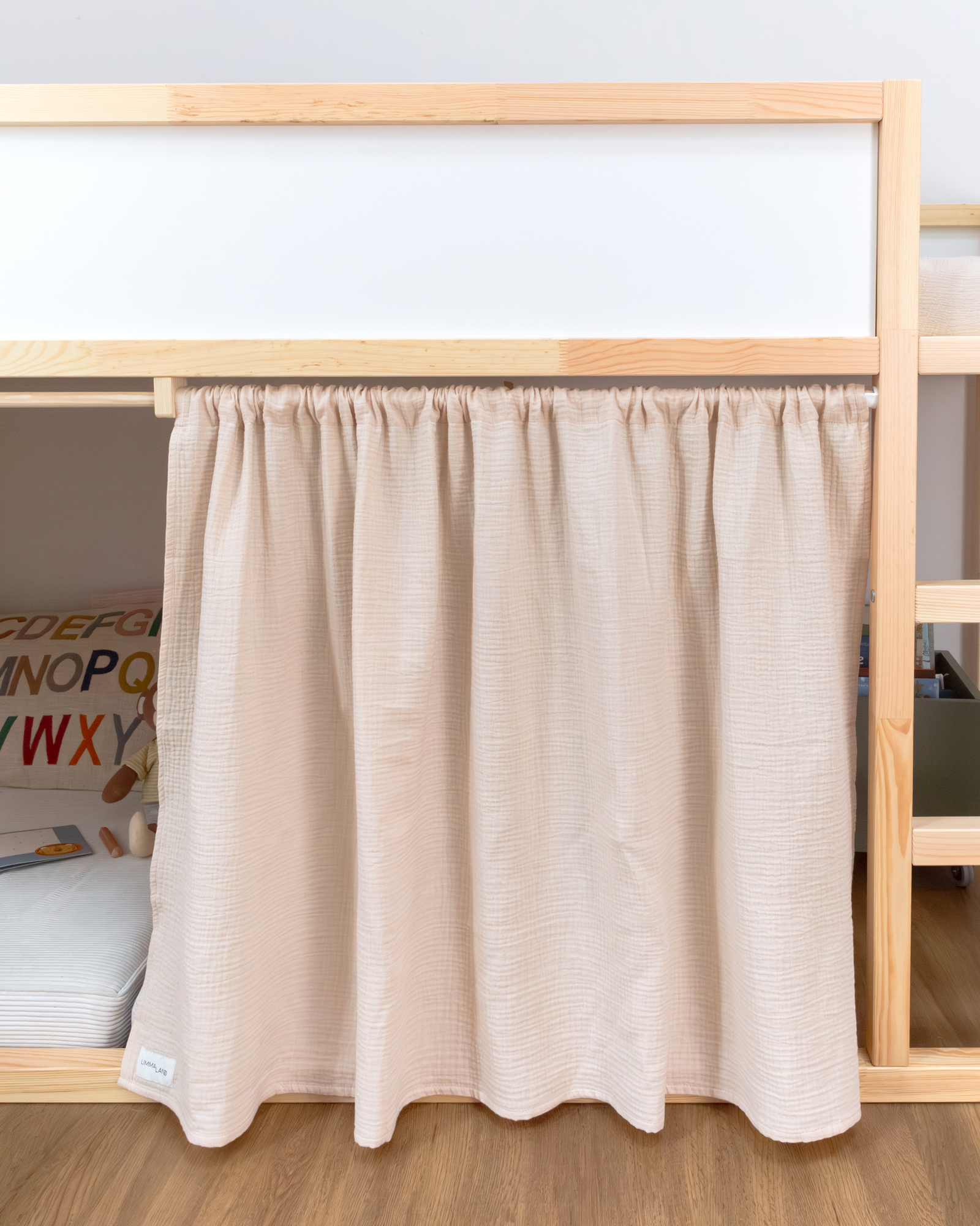 gardine ikea kura bett lille hule creme eins 5