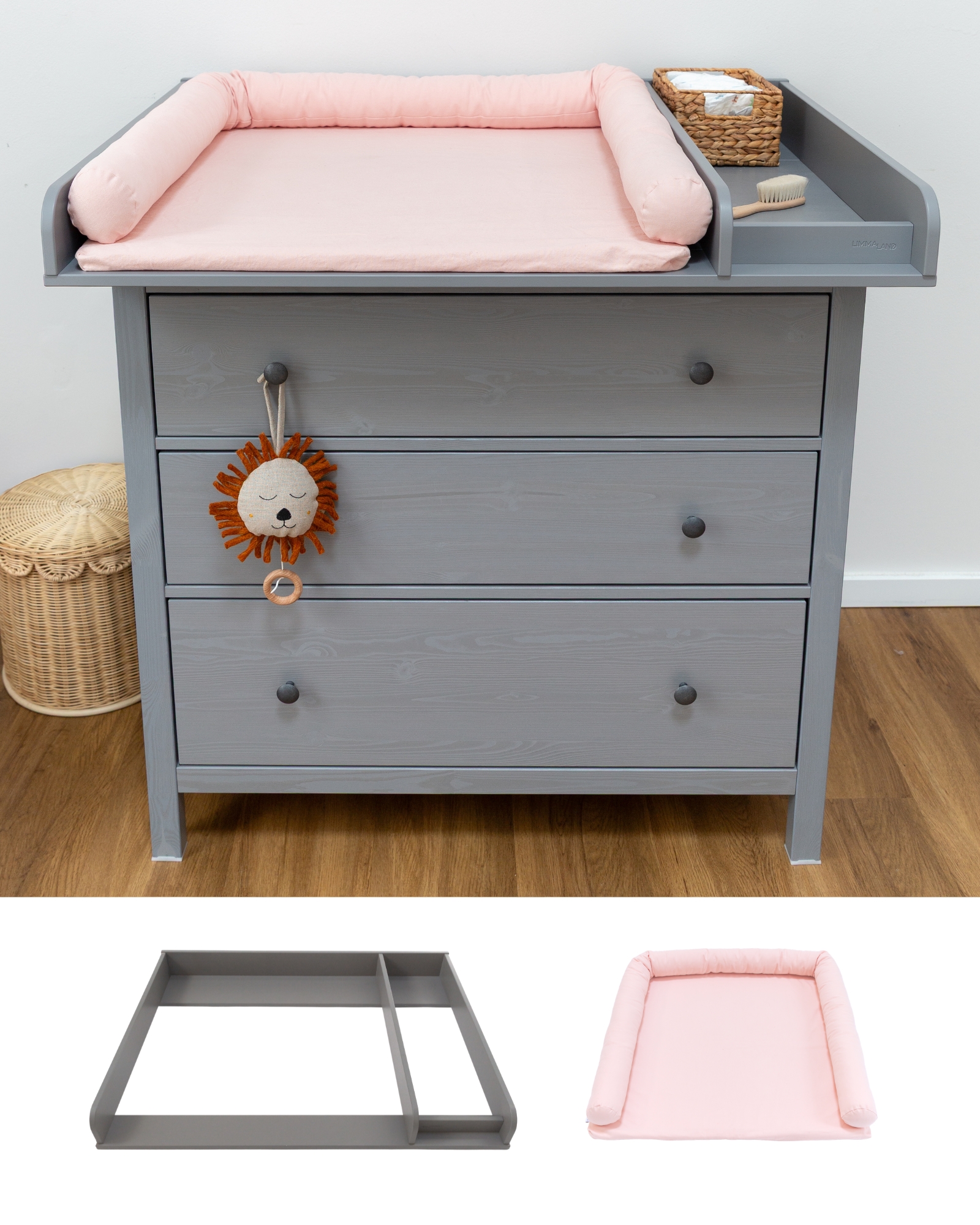 wickelkommode ikea hemnes 108 set grau basis blush 0