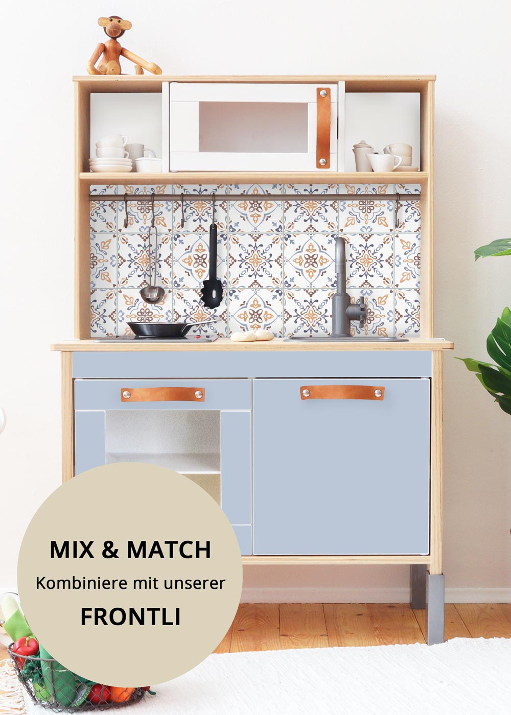 Ikea Duktig Kinderküche Kachla Mediterano Nordisch blau Druckvorlage
