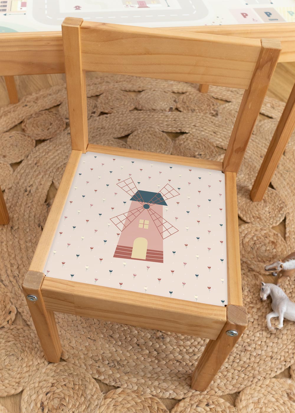 Windmühle Klebefolie für Ikea Lätt Kinderhocker Windmühle Klebefolie für Ikea Lätt Kinderhocker