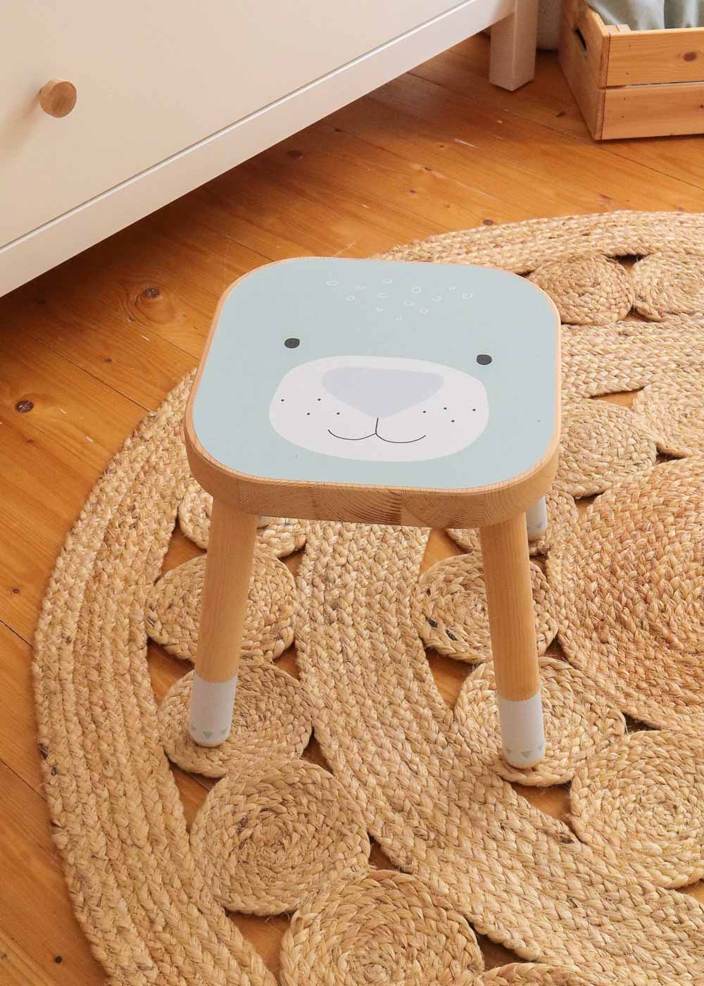 klebefolie ikea flisat kinderhocker tierig baer 2