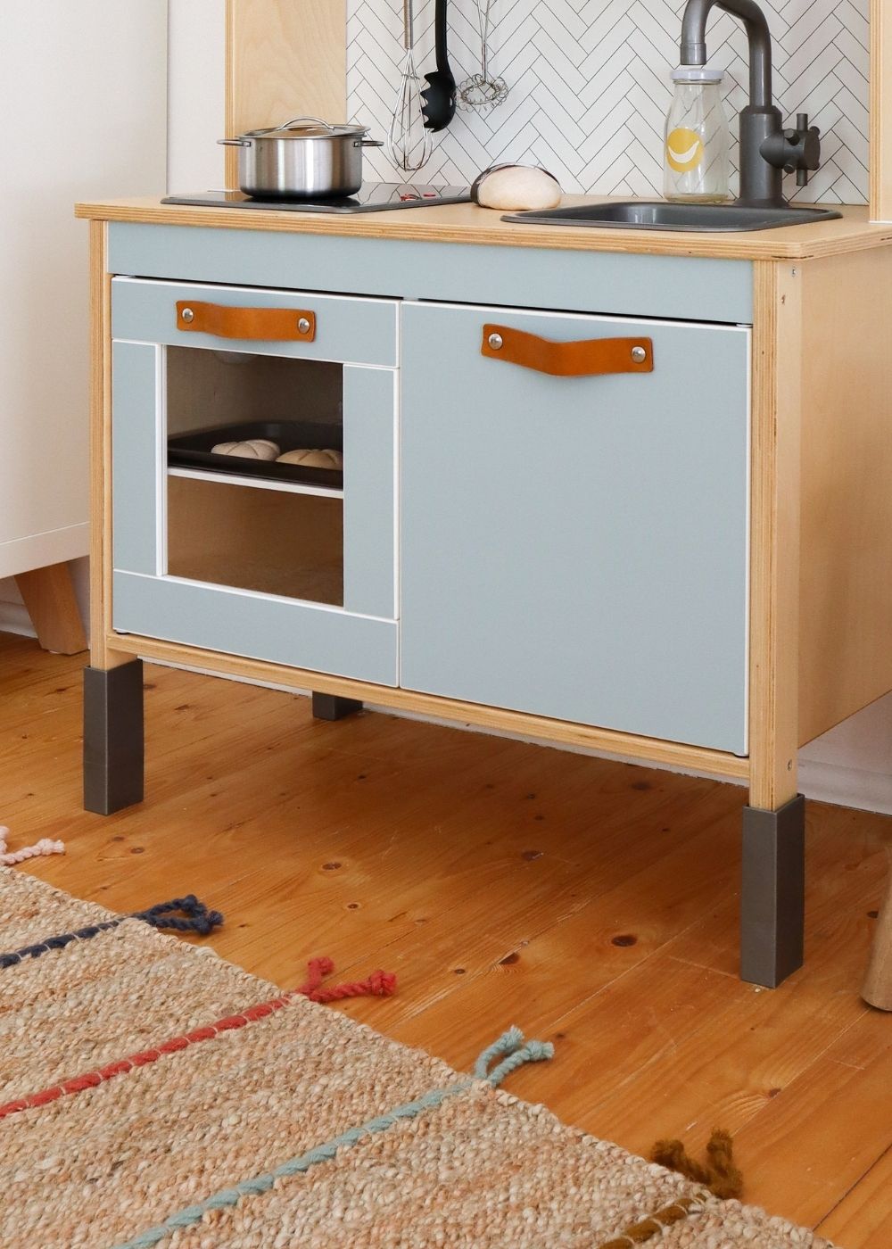 Frontli Kinderküche Klebefolie nordisch blau fertige Küche Frontli Kinderküche Klebefolie nordisch blau fertige Küche