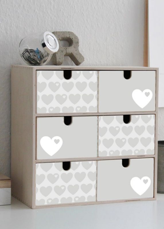 Klebefolie für kleine IKEA MOPPE Kommode byGraziela Grau