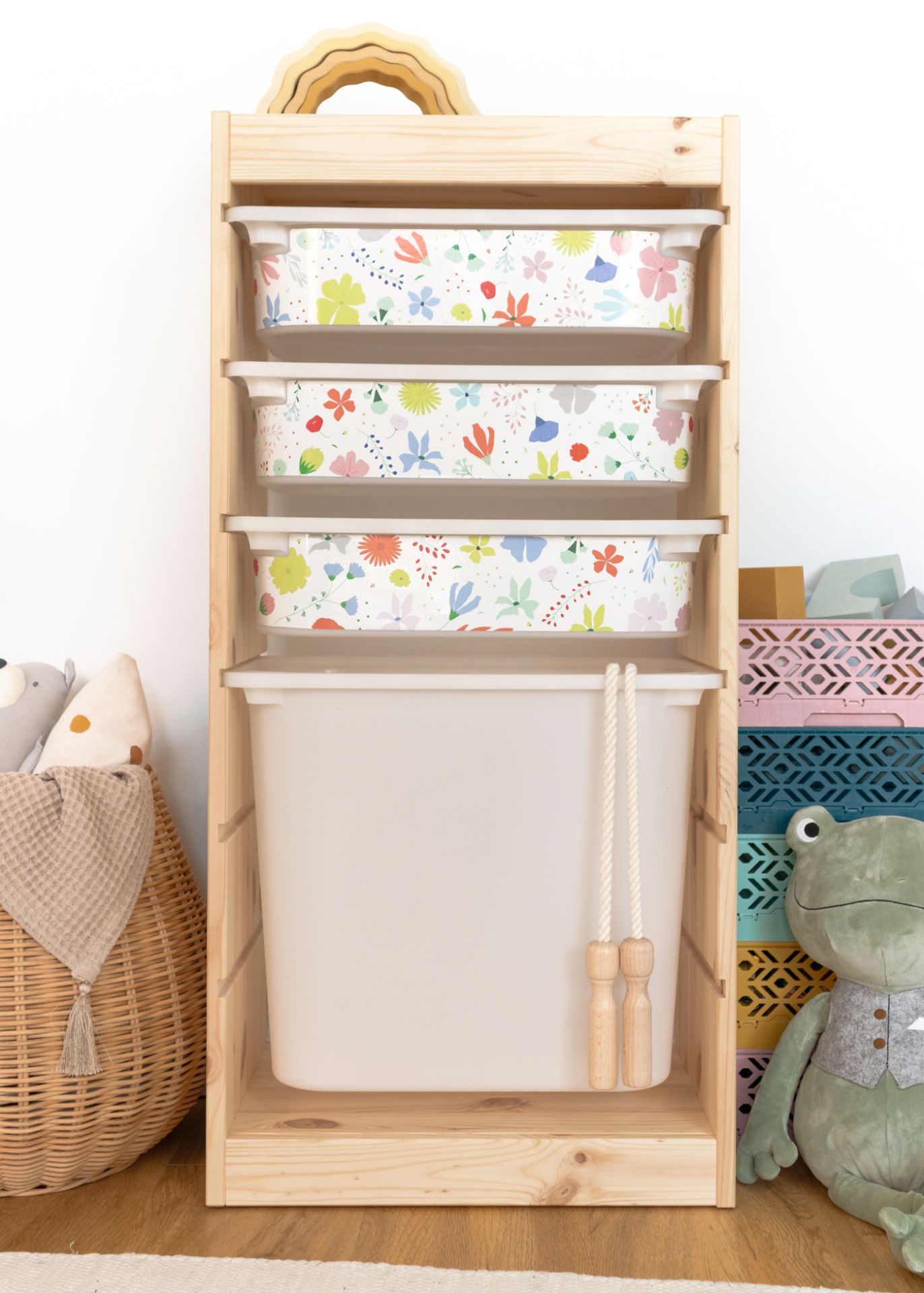 Klebefolie für IKEA TROFAST Boxen - Blumenmuster 🌸