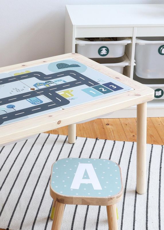 Klebefolie für IKEA Flisat Kindertisch SMÅSTRAAT