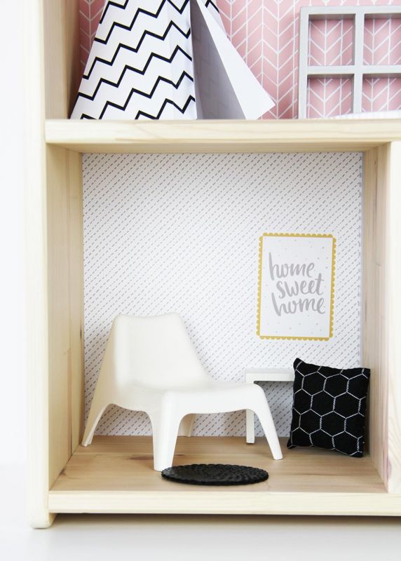 Klebefolie für IKEA FLISAT Puppenhaus Rosa/Grau