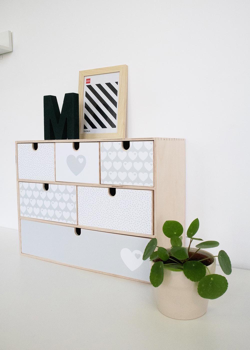 Klebefolie für IKEA MOPPE MiniKommode by Graziela Grau